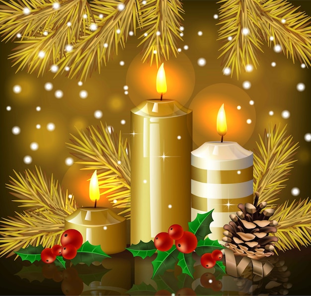 Vector christmas candles background