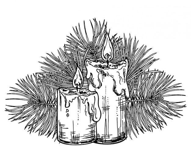 Christmas candles sketch.