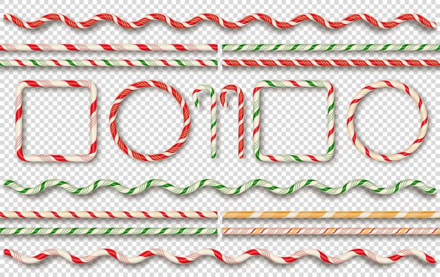 Vector christmas candy borders and frames