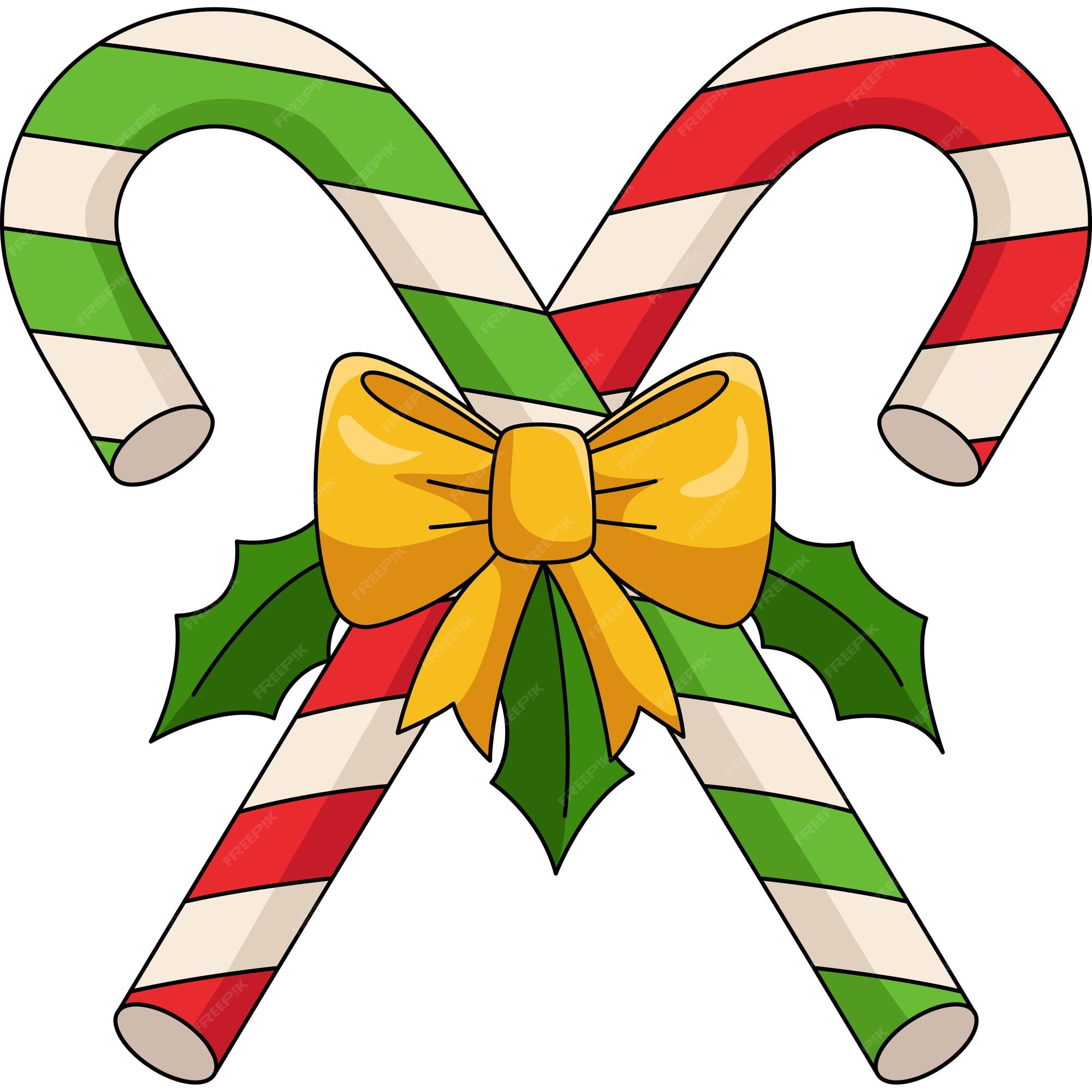 Premium Vector | Christmas candy cane cartoon colored clipart