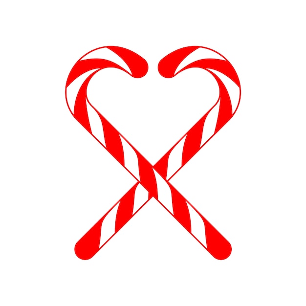 Vector christmas candy cane cross love