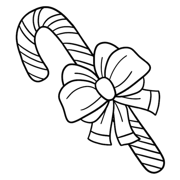 Christmas Candy Cane House Isolated Coloring Page