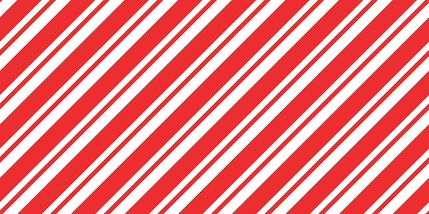 Vector christmas candy cane striped seamless pattern christmas candycane background with red stripes caramel diagonal print xmas traditional wrapping texture vector illustration