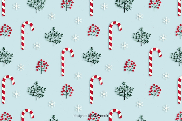 Christmas candy canes background in flat design