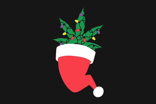 Рождественская футболка с коноплей и марихуаной