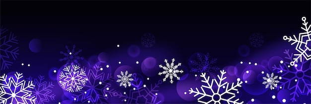 Christmas card banner background with snowflake border vector illustration