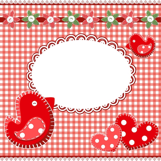 Vector christmas card checkered background