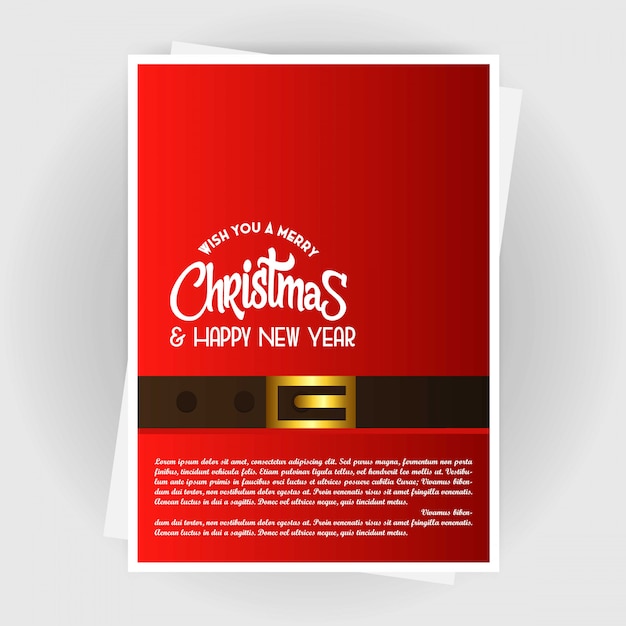 Рождественская открытка с элегантным дизайном и красным фоном vec