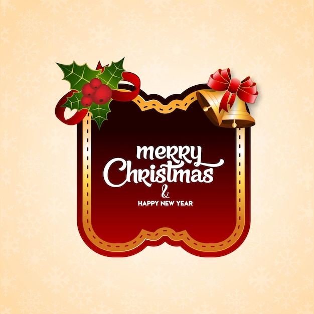 Christmas card design with elegant design and light golden background vector