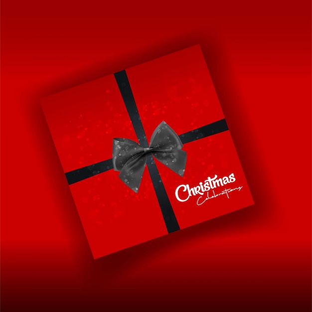 Christmas card design with elegant design and red background vec