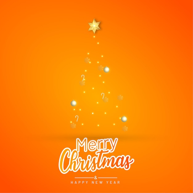 Vector christmas card golden background