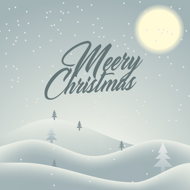 Vector christmas card. merry christmas lettering