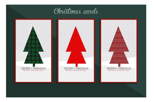 Christmas card in minimalist style with modern colors and patterns