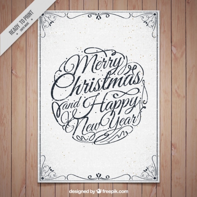 Vector christmas card in retro style