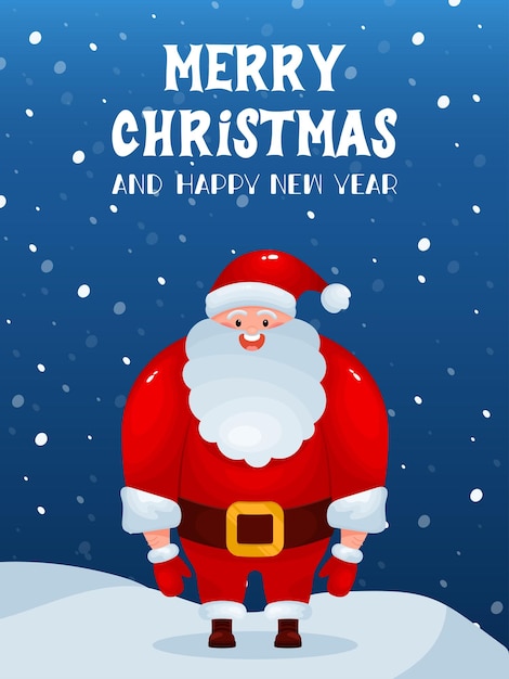 Christmas card, Santa Claus. Merry christmas