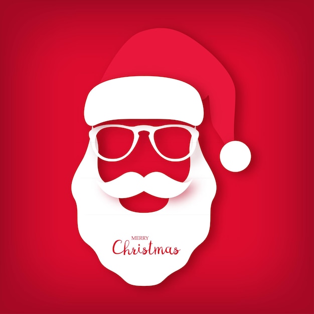 Christmas card santa claus wearing glasses