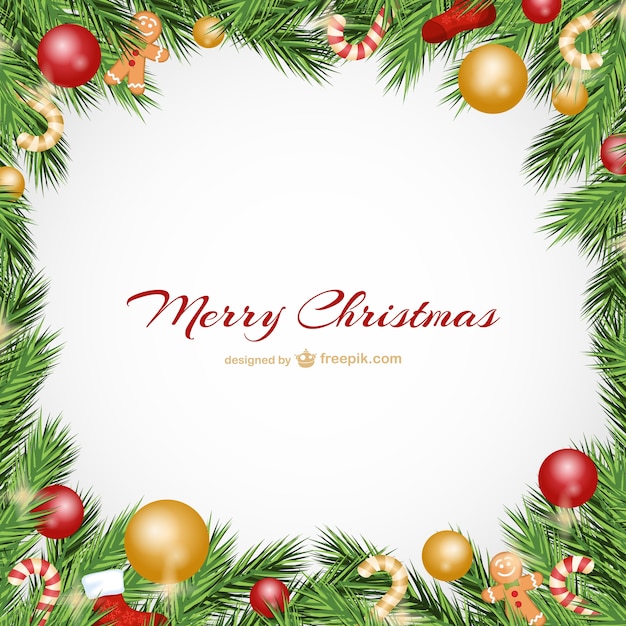 christmas card with baubles