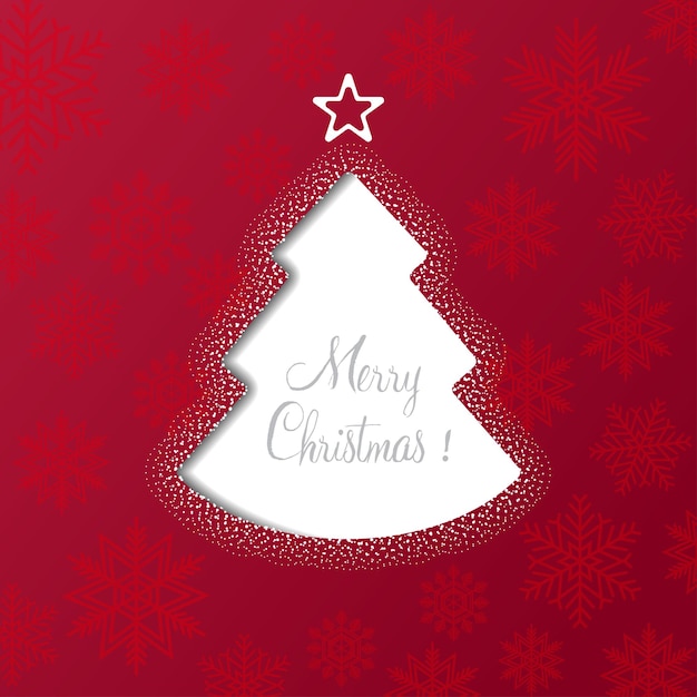 Vector christmas card with a christmas tree