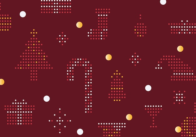 Vector christmas card with dotted illustation decoration