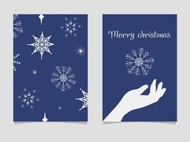 Vector christmas card with the inscription merry christmas. the postcard is two sided