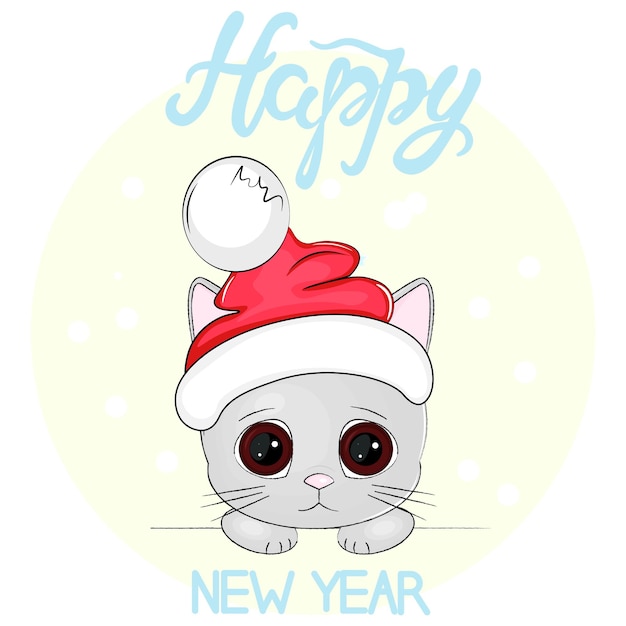 サンタクロース猫のクリスマスカード