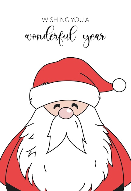 Vector christmas card with santa claus