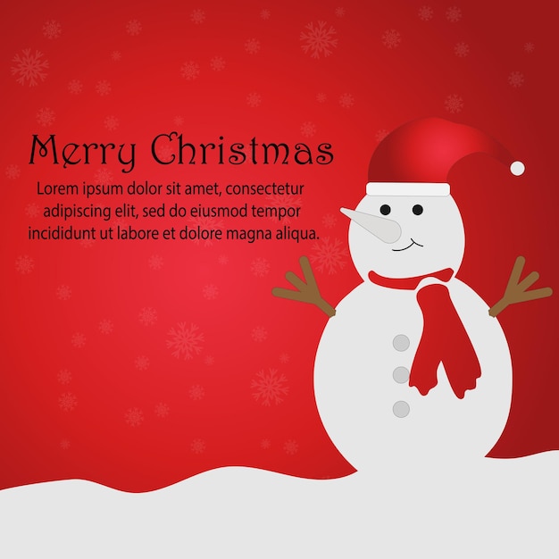 Christmas card with snowman