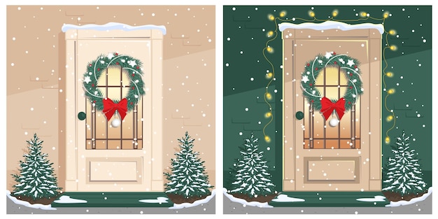 Vector christmas cards set