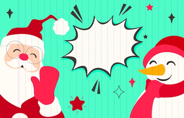 クリスマスの漫画のキャラクター面白いバナー幸せなクリスマス キャラクターのセット