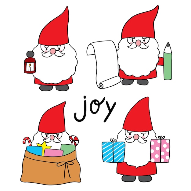 Vector christmas cartoon cute santa caus vector