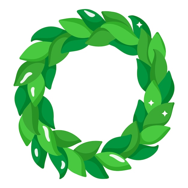 Christmas cartoon festive green christmas wreath.