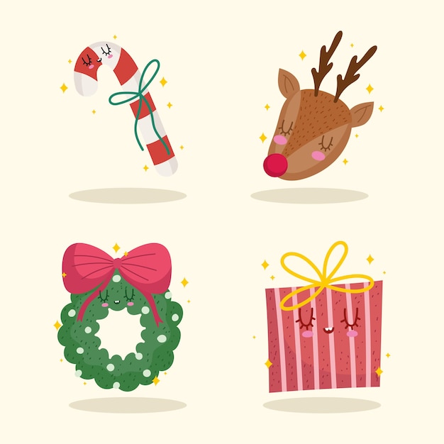 Christmas cartoon icons