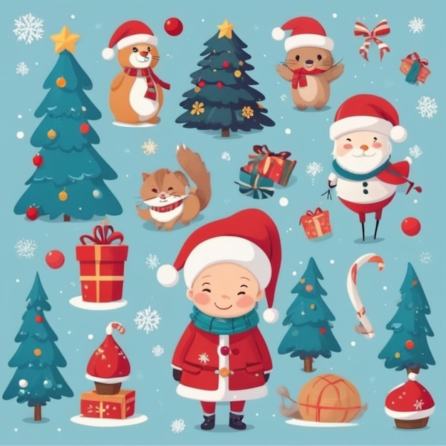 Vector christmas cartoon vector background