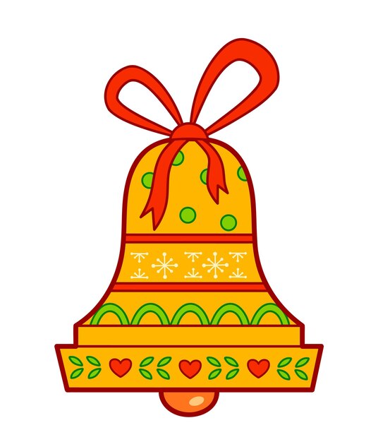 Christmas cartoons clip art. Christmas bell vector illustration