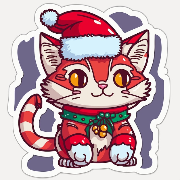 クリスマス ネコ ステッカー クリスマス キティ ステッカー オーナメント付き 冬コレクション