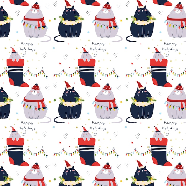 Christmas Cats Pattern