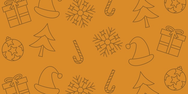 Christmas celebration background with attractive line icon pattern