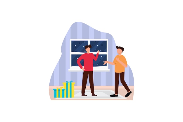 christmas celebration flat design illustration