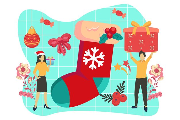 Christmas celebration flat design illustration