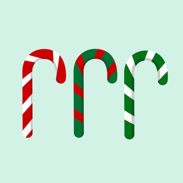 Christmas and celebration illustration flat vector in cartoon style colorful candy cane