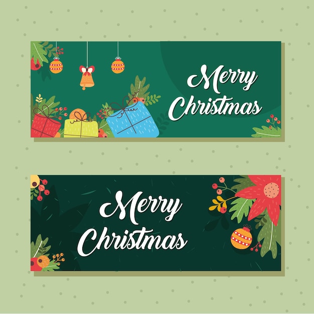 Christmas celebration two cards