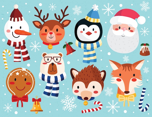 Christmas  Character Cartoon Celebration set