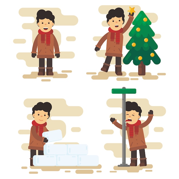 Christmas Character Pack in Flat Design