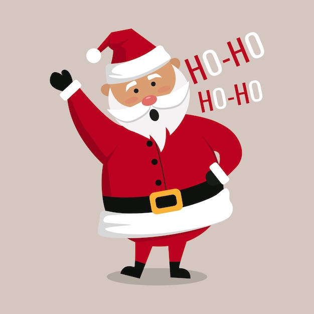 Christmas character santa claus hoho illustration and vector