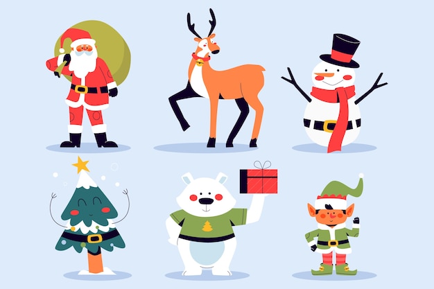 Vector christmas character set