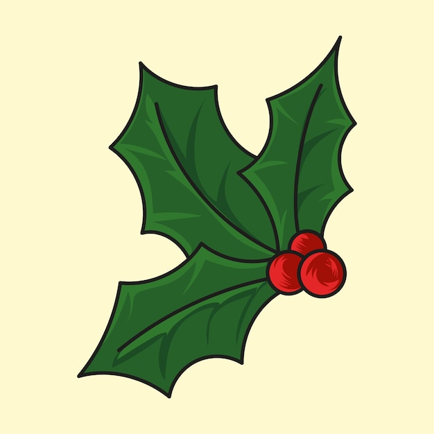 Christmas cherry and leafs Vector design