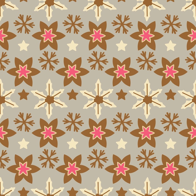 Vector christmas chic pattern. one of 12 hygge seamless. elegant decoration for holiday season background. xmas endless texture for wallpaper, wrapping paper and etc