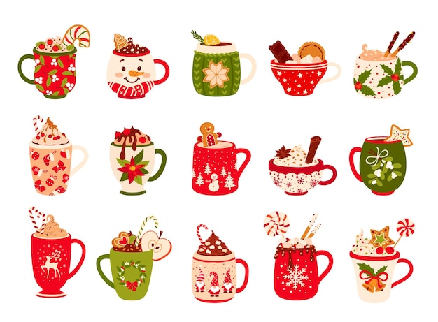 クリスマス チョコレート マグカップとエッグノッグ ドリンク カップ
