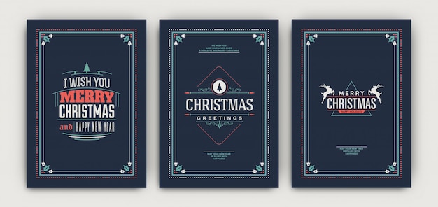 Christmas classic flyer template set