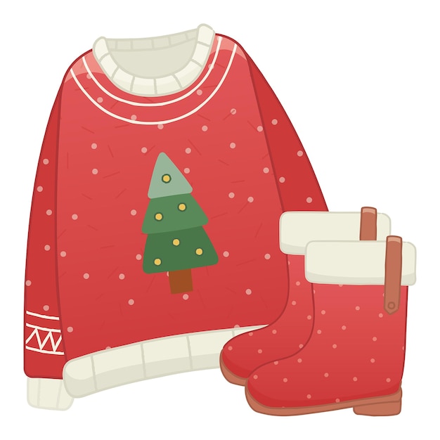 Vector christmas clipart illustration of christmas jumper sweater